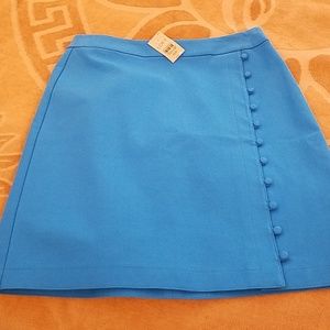 Bright blue button skirt